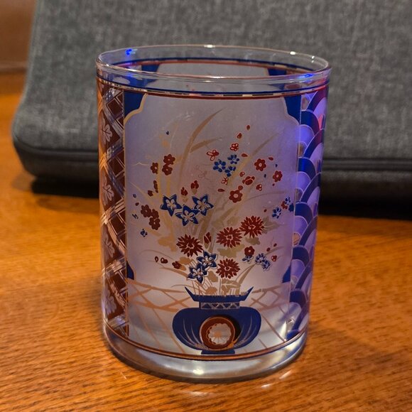 Decorative Glassware Set of 5 with Gold Metal Caddy – Lightly Used – Incomplete - Picture 3 of 15